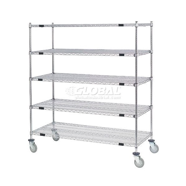 Nexel Open Sided Wire Stock Picker Truck w/5 Shelves, 800 lb. Capacity, 36inL x 24inW x 69inH 558800A - main